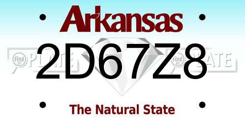 2D67Z8 Arkansas License Plate