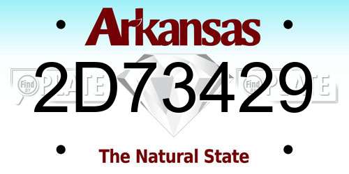 2D73429 Arkansas License Plate