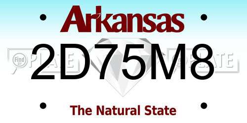 2D75M8 Arkansas License Plate