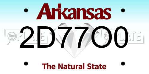 2D77O0 Arkansas License Plate
