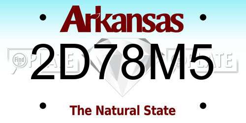 2D78M5 Arkansas License Plate