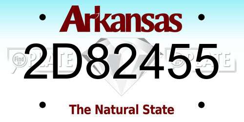 2D82455 Arkansas License Plate