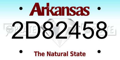 2D82458 Arkansas License Plate