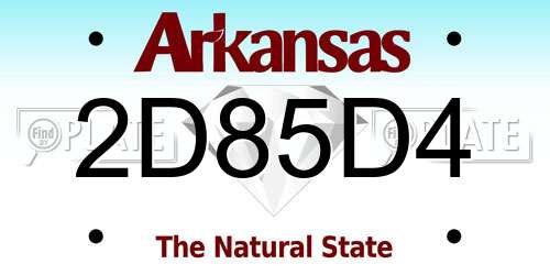 2D85D4 Arkansas License Plate