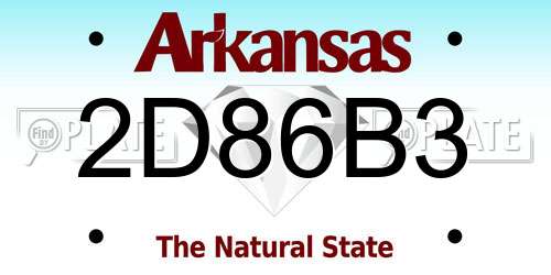 2D86B3 Arkansas License Plate
