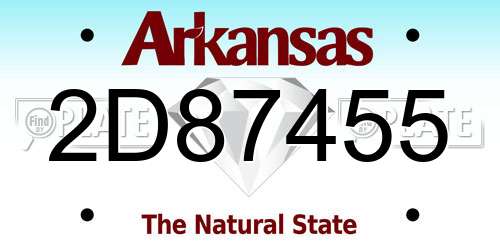 2D87455 Arkansas License Plate