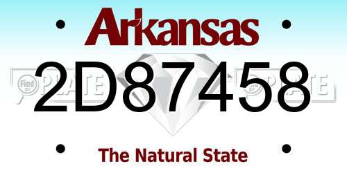 2D87458 Arkansas License Plate