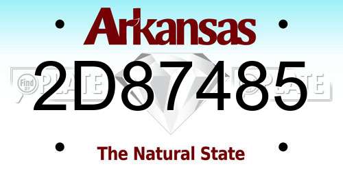 2D87485 Arkansas License Plate