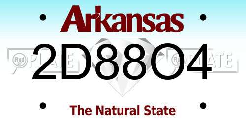 2D88O4 Arkansas License Plate