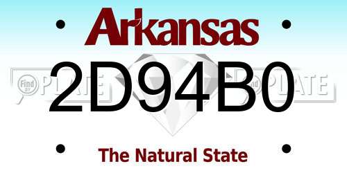 2D94B0 Arkansas License Plate