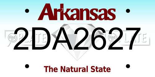 2DA2627 Arkansas License Plate