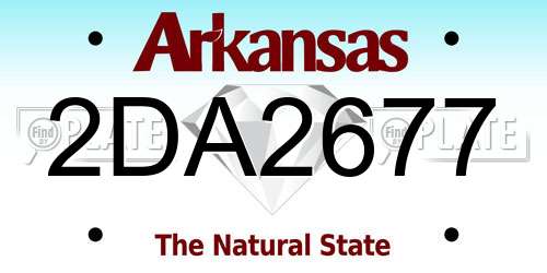2DA2677 Arkansas License Plate