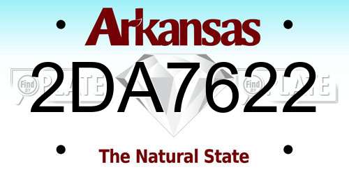 2DA7622 Arkansas License Plate