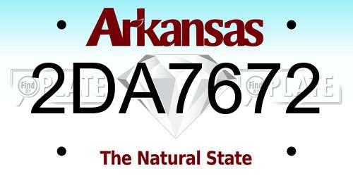 2DA7672 Arkansas License Plate