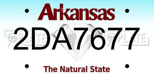 2DA7677 Arkansas License Plate