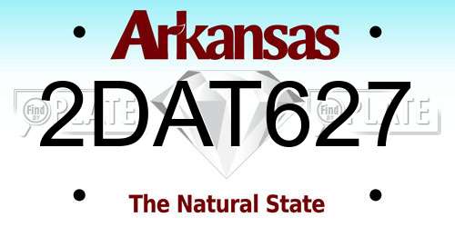 2DAT627 Arkansas License Plate