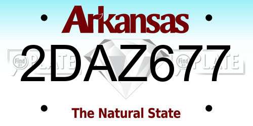 2DAZ677 Arkansas License Plate
