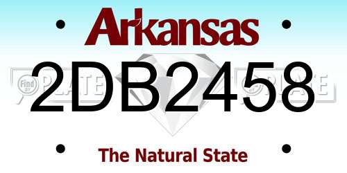 2DB2458 Arkansas License Plate