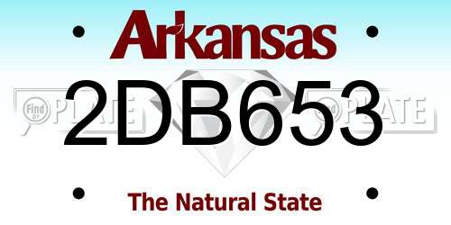 2DB653 Arkansas License Plate