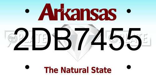 2DB7455 Arkansas License Plate