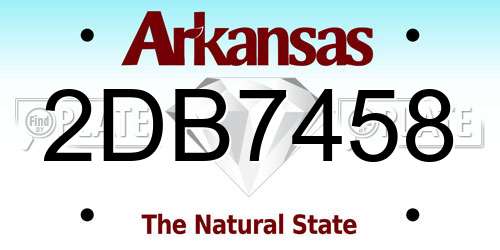 2DB7458 Arkansas License Plate