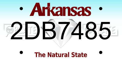 2DB7485 Arkansas License Plate