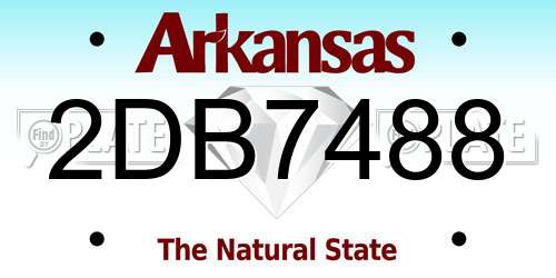2DB7488 Arkansas License Plate