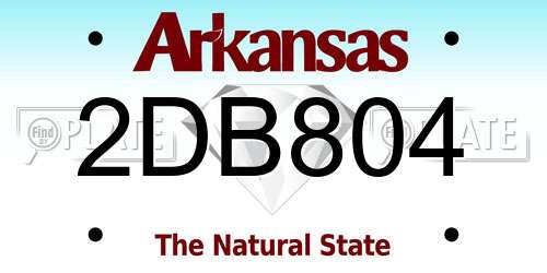 2DB804 Arkansas License Plate