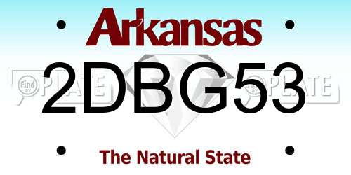 2DBG53 Arkansas License Plate