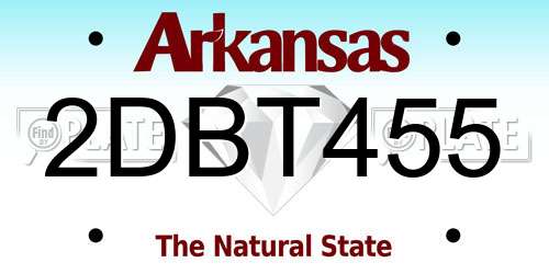 2DBT455 Arkansas License Plate