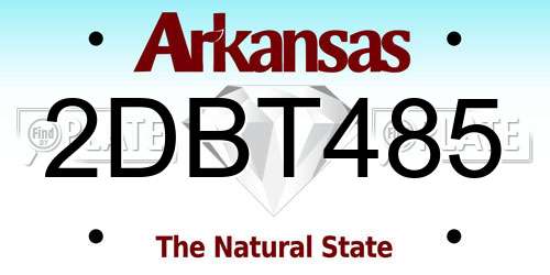 2DBT485 Arkansas License Plate