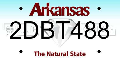 2DBT488 Arkansas License Plate