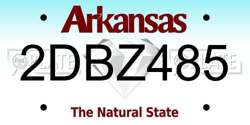 2DBZ485 Arkansas License Plate