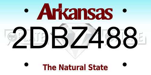 2DBZ488 Arkansas License Plate