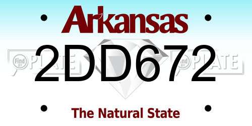 2DD672 Arkansas License Plate