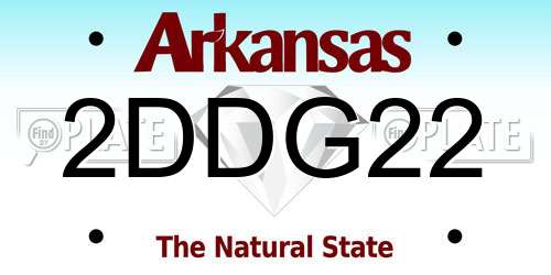 2DDG22 Arkansas License Plate