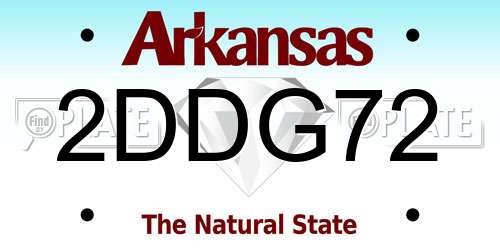 2DDG72 Arkansas License Plate