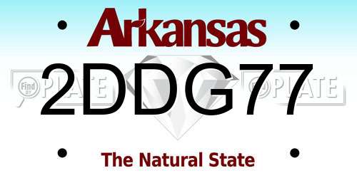 2DDG77 Arkansas License Plate
