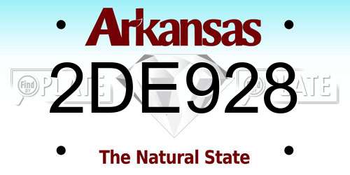 2DE928 Arkansas License Plate