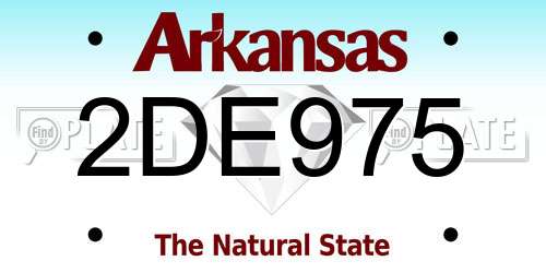 2DE975 Arkansas License Plate