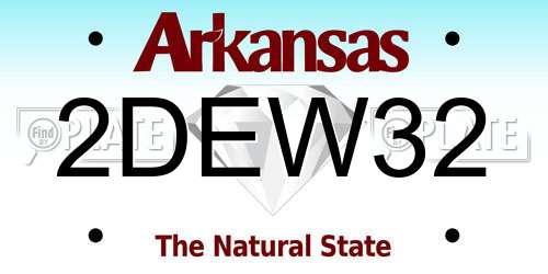 2DEW32 Arkansas License Plate