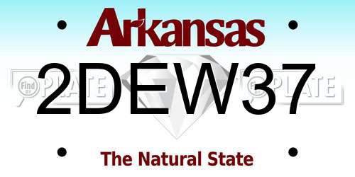 2DEW37 Arkansas License Plate