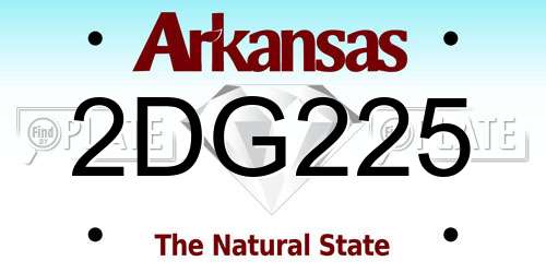 2DG225 Arkansas License Plate