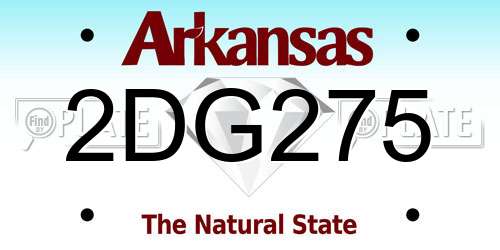 2DG275 Arkansas License Plate