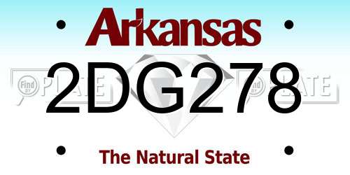 2DG278 Arkansas License Plate