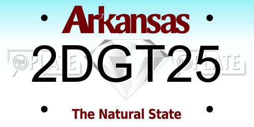 2DGT25 Arkansas License Plate