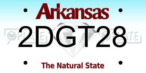 2DGT28 Arkansas License Plate