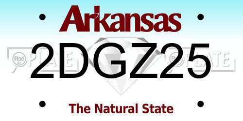 2DGZ25 Arkansas License Plate