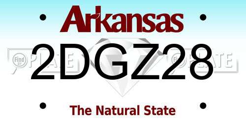 2DGZ28 Arkansas License Plate