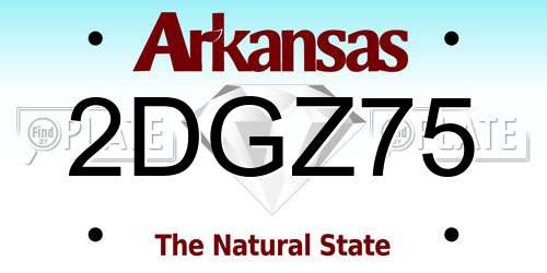 2DGZ75 Arkansas License Plate